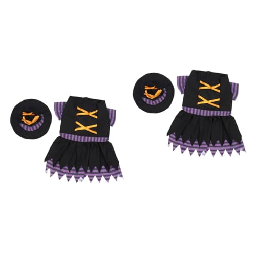 Beavorty 2St Hexenkostüm Vampirumhang Urlaub Hundekostüm Hunde-Halloween-Kostüme Hexen Hut Hund Ostern Kleider Kleidung Party-Hundetuch Hundemantel lustig Haustier-Outfit von Beavorty