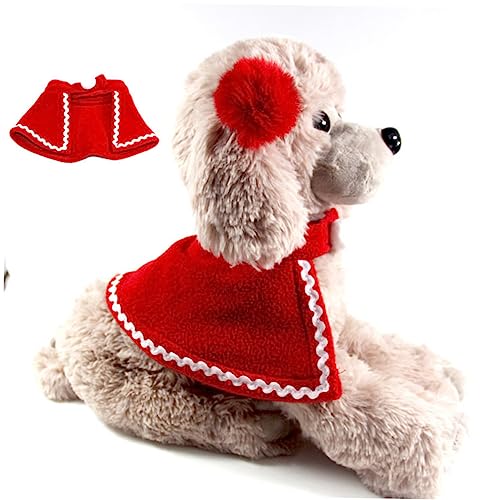 Beavorty 2St Weihnachtshundebekleidung Partykleidung für Haustiere Weihnachtshaarspangen für Hunde Hund warmes Kostüm Kleider Haustierkleidung Party-Hundetuch Weihnachten Mantel rot von Beavorty