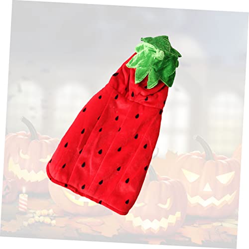 Beavorty 2 Stücke Chic Erdbeere Muster Haustier Hoody Hund Halloween Kostüm Fleece Haustier Mantel Hund Katze Welpen Outfit Beavorty 2 Stücke Chic Erdbeere Muster Haustier Hoody Hund Halloween Kostüm Fleece Haustier Mantel Hund Katze Welpen Outfit von Beavorty