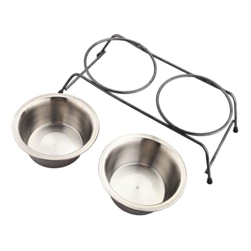 Beavorty 2-teiliges Futternapf-Set Für Haustiere Edelstahlnapf Für Hunde Und Katzen Doppelter Zweck Nicht Abnehmbar Pinguin-Design Leicht Zu Reinigen 39 X 17 5 X 9 cm von Beavorty