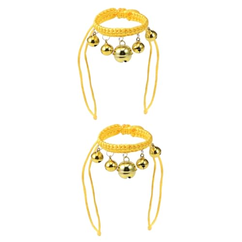 Beavorty 2st Halsketten Handgewebte Halskette Glockenkragen Katzenhalsband Halsring Für Haustiere Glockenförmig Die Klingel von Beavorty