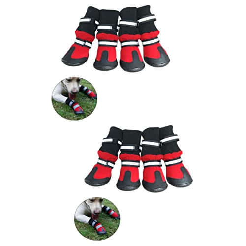Beavorty 2 Stück Sportsocken Für Hunde Warme Outdoor-Schuhe Socken Hundestiefel Leicht Zu Tragen Zum Entfernen Rot Größe L von Beavorty