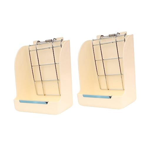 Beavorty 2St Kaninchen- -Gras-Rahmen Fressgitter Hamsterfutter kanninchenfutter Futter Hasen Futter Futterspender Hasenfressgestell Feder Grasrahmen Haustier Hase Lebensmittel Heu Weiß von Beavorty