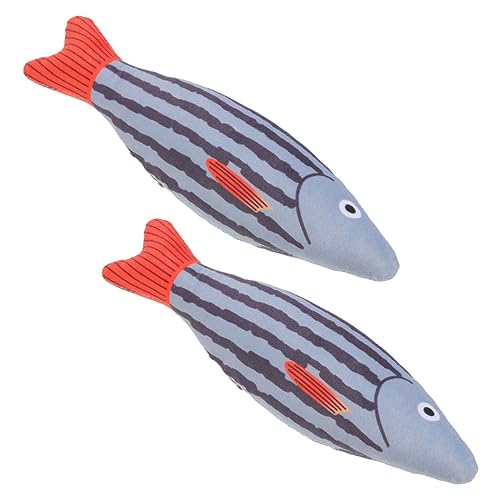 Beavorty 2stücke Katzenminze Fischspielzeug Lustige Katzenangel Mit Cartoon-fischdesign Selbstunterhaltsames Katzenspielzeug Für Gesunde Zahnpflege Für Spielende Kätzchen von Beavorty