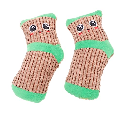 Beavorty 2pcs Haustier Spielzeug Cartoon Socke Form Quietschende Hund Kauen Spielzeug für Langeweile Relief Beavorty 2pcs Haustier Spielzeug Cartoon Socke Form Quietschende Hund Kauen Spielzeug für Langeweile Relief von Beavorty