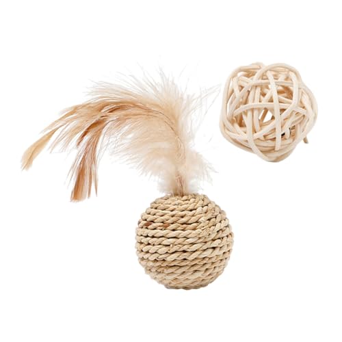 Beavorty Kätzchen Rattan Bälle 2 Stücke Katze Spielzeug Glocken Natürliche Material Beavorty Kätzchen Rattan Bälle 2 Stücke Katze Spielzeug Glocken Natürliche Material von Beavorty