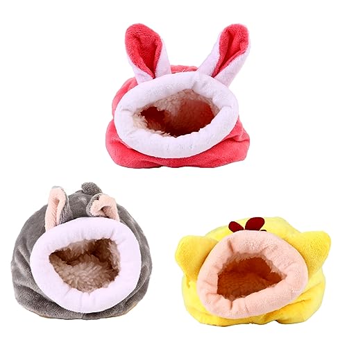 Beavorty Niedliches Cartoon-Form- 3-teiliges Warmes Nest-Set Meerschweinchen-höhlenbett Nest Für Tiere von Beavorty