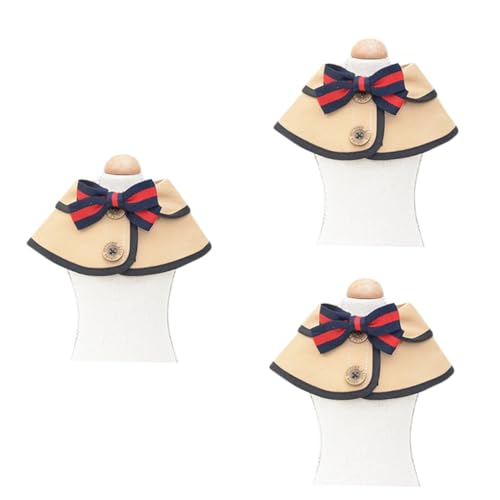 Beavorty 3 Stücke Bowknot Pet Cape Speichel Kragen Set Stilvolle Pet Supplies Für Hunde Welpen Khaki von Beavorty