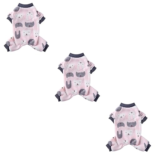 Beavorty 3 STK Hunde-Pyjama Nachthemd Korallenvlies Haustierzubehör Hündchen von Beavorty