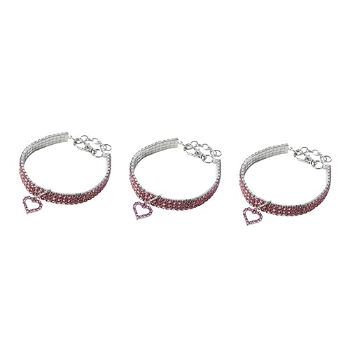 Beavorty 3 Stück Katzenherz-Halskette Haustierhalsband Schmuck Haustiersicherheitshalskette Bedrucktes Halsband Für Hunde Einstellbar von Beavorty