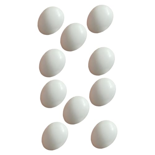 Beavorty 30 STK gefälschte Eier Gummi-Ei Mini groß lebensechte gefälschte Vogelstütze Vogelei-Requisite aus Kunststoff künstlich schmücken gefälschte Taubeneier Vogeleier Vögel Plastik Weiß von Beavorty