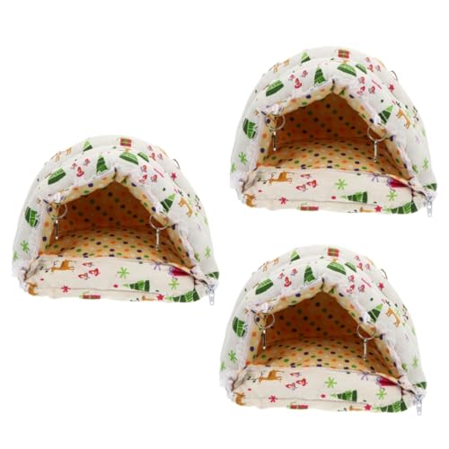Beavorty 3 Stücke Warm Für Hamster Meerschweinchen Bett Ratte Eichhörnchen Höhle Zelt Zipper Haustier Nest Bett Für Komfort von Beavorty