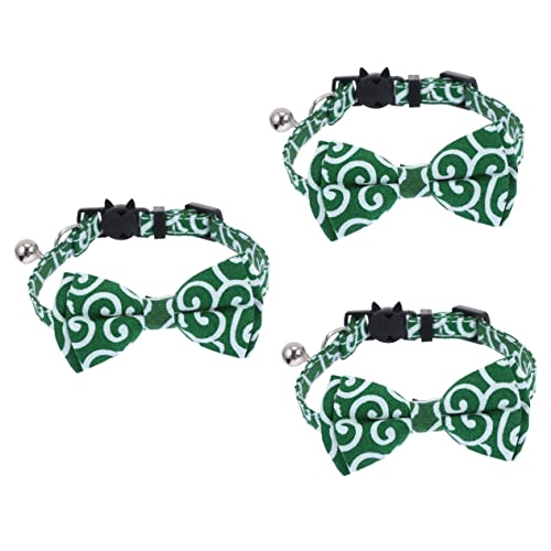 Beavorty 3St Haustierhalsband Hund Fliege Halsband Haustier Halskette Fliege Katze Glocke Krawatte Welpenhalsband Kätzchenschleifenkragen Haustier Katzenhalsband -Gras binden Seil Tuch von Beavorty