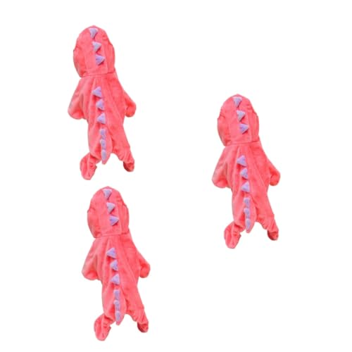 Beavorty 3-teiliges Dinosaurier-kostüm Aus Veloursmaterial Bezaubernde Hundekleidung Für Haustiere Wassermelonenrot Größe XL Bequem Atmungsaktiv Foto-Requisiten Partykleidung von Beavorty