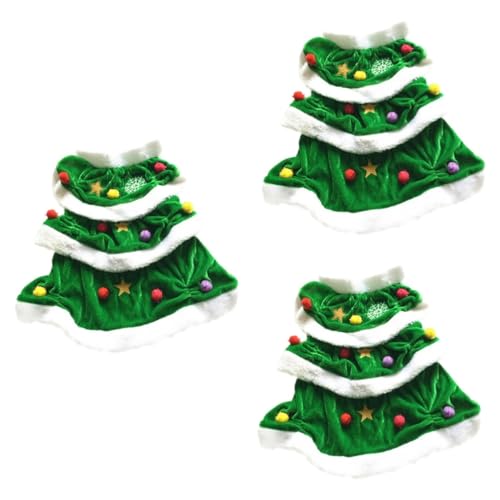 Beavorty 3st Weihnachtskätzchenkleidung Warme Hundemäntel Weihnachtskleid Für Hunde Welpen-Outfits Hasen-Outfits Weihnachtshundeoverall Hundekleidung Mäppchen Hündchen Haustier von Beavorty