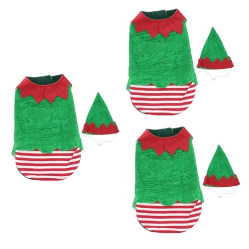 Beavorty 3St Welpen- -Kostü Kleidung für kleine Hunde Weihnachtsmann-Hoodie kleine Hunde-Outfits Kleider Hundekleidung Haustierkleidung Halloween Haustier-Outfit ältere von Beavorty