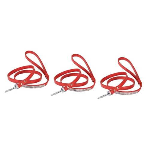 Beavorty 3-teiliges Hundetrainingsgeschirr Aus Flexiblem Pu-Leder Mit Strass-Akzenten Rot Für Mit Haustieren Und Joggen Beavorty 3-teiliges Hundetrainingsgeschirr Aus Flexiblem Pu-Leder Mit Strass-Akzenten Rot Für Mit Haustieren Und Joggen von Beavorty