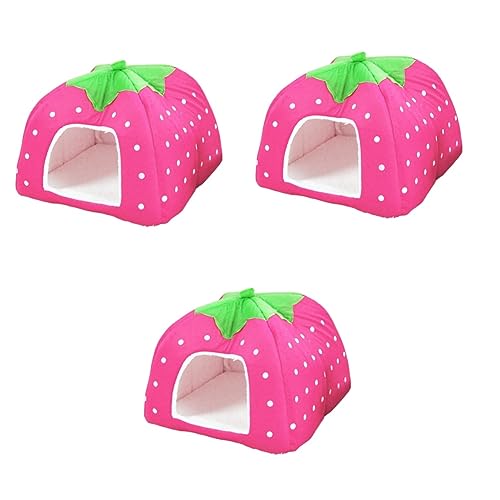 Beavorty 3St abnehmbares Haustierbett entfernbare Produkte für Haustiere Erdbeerbett-Haustierprodukte haustierzelt pet Teepee Haustier warmes Haustierbetthaus Erdbeernest Hundekäfig Beavorty 3St abnehmbares Haustierbett entfernbare Produkte für Haustiere Erdbeerbett-Haustierprodukte haustierzelt pet Teepee Haustier warmes Haustierbetthaus Erdbeernest Hundekäfig von Beavorty