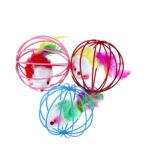 Beavorty Süßes Katzenspielzeug Bälle Mäuse 3 Stück Set Zur Kratzvermeidung und Geistigen Beavorty Süßes Katzenspielzeug Bälle Mäuse 3 Stück Set Zur Kratzvermeidung und Geistigen von Beavorty