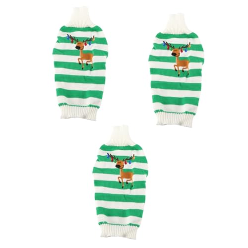Beavorty 3 Stücke Hund Pullover Haustier Pullover Elch Muster Weihnachten Outfit Warme Strickmantel L Größe Grün Beavorty 3 Stücke Hund Pullover Haustier Pullover Elch Muster Weihnachten Outfit Warme Strickmantel L Größe Grün von Beavorty