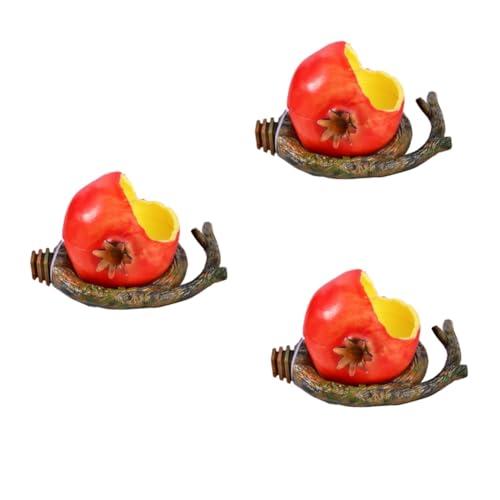 Beavorty 3 Stücke Obst Vögel Fütterung Schüssel Kunststoff Papagei Schüssel Baum Zweig Detail Verdickung Flache Basis Rot von Beavorty