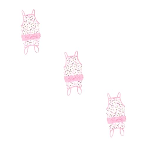 Beavorty 3St Welpen Sommerkleid aus Baumwolle Tutu- für one Piece Kleidung Lovely Mädchenkleid Erdbeerkleid Haustierzubehör Trägerkleid Hundekleidung Shirt von Beavorty