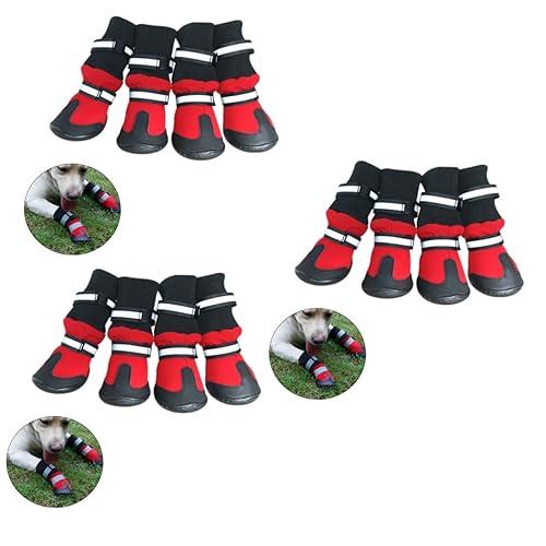 Beavorty 3 Stücke Hund Schuhe Bequem Wandern Schuhe für Pfoten Traktion Rot Beavorty 3 Stücke Hund Schuhe Bequem Wandern Schuhe für Pfoten Traktion Rot von Beavorty