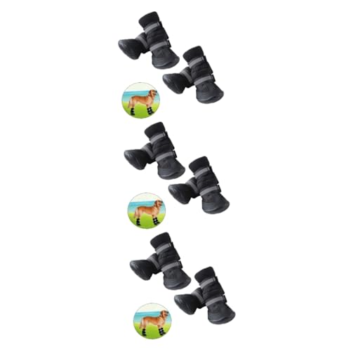 Beavorty 3 Stück Stiefel für Hunde Haustierschuhe Schneestiefel Hundestiefel Verstellbarer Verschluss Hundeschutzschuhe Bequem Schwarz Beavorty 3 Stück Stiefel für Hunde Haustierschuhe Schneestiefel Hundestiefel Verstellbarer Verschluss Hundeschutzschuhe Bequem Schwarz von Beavorty