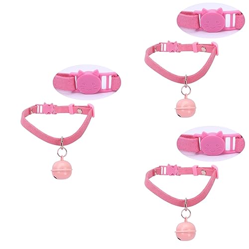 Beavorty 3-teiliges Verstellbares Katzenhalsband mit Glöckchen Modisches Halsband für Haustiere Reflektierend und von Beavorty