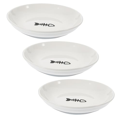 Beavorty Runde Katzenfutternäpfe 3er-Set Breites Flaches Keramikdesign Rutschfester Silikonboden Für Katzenfutterspender Mit Nassfutter Beavorty Runde Katzenfutternäpfe 3er-Set Breites Flaches Keramikdesign Rutschfester Silikonboden Für Katzenfutterspender Mit Nassfutter von Beavorty