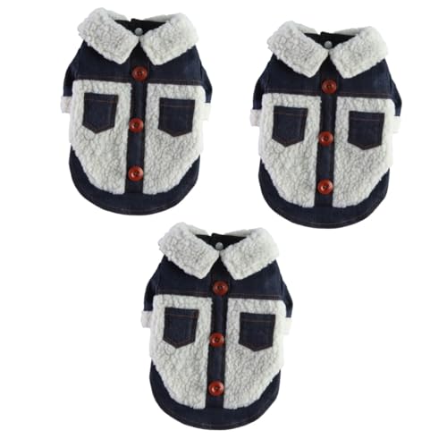 Beavorty 3st Kleidung Für Haustiere Hundekostü Kleidung Trendige Hoodies Warmes Winter-hundekostü Jacke Mit Reißverschluss Haustier Wintermantel Cosplay-Outfits Mode Polyester Zubehör von Beavorty