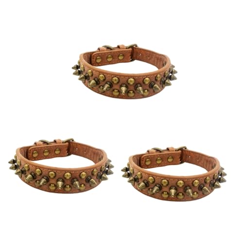 Beavorty 3stücke Runder Nieten-hundehalsband Für Große Und Kleine Hunde Verstellbar Aus Robustem Material Stilvolles Design Braun Für Und Outdoor-aktivitäten Beavorty 3stücke Runder Nieten-hundehalsband Für Große Und Kleine Hunde Verstellbar Aus Robustem Material Stilvolles Design Braun Für Und Outdoor-aktivitäten von Beavorty