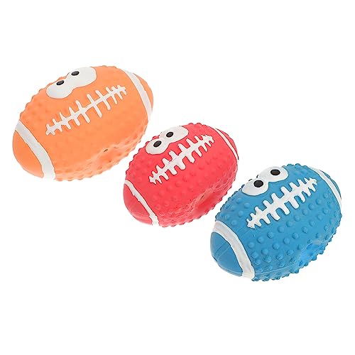 Beavorty Hundespielzeug-Set 3-teilig Quietschendes Latex-Rugby für Hunde Spaß mit Quietschenden Hundebällen Haustier Klein Quietschender Fußball Beavorty Hundespielzeug-Set 3-teilig Quietschendes Latex-Rugby für Hunde Spaß mit Quietschenden Hundebällen Haustier Klein Quietschender Fußball von Beavorty