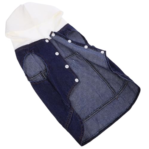 Beavorty 3St -Shirts -Sweatshirt Pyjama-Jeans Pet Clothes Pet White Clothes großes Hundeshirt Jeansjacke Haustierzubehör Jacke mit Hut Hundekleidung Weiß von Beavorty