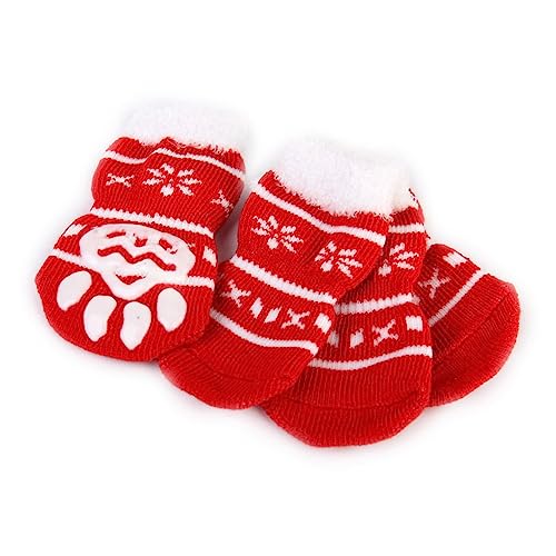 Beavorty 4 Stücke Weihnachten Haustier Socken Nicht-Hund Rot Größe S Baumwolle Gummi Katze Socken Haustier Pfotenwärmer Beavorty 4 Stücke Weihnachten Haustier Socken Nicht-Hund Rot Größe S Baumwolle Gummi Katze Socken Haustier Pfotenwärmer von Beavorty