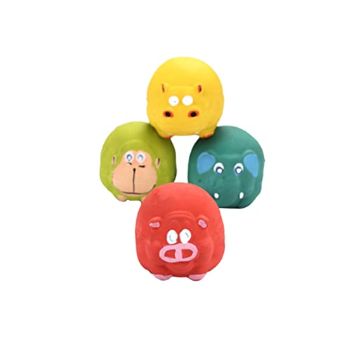 Beavorty 4 Stück Gummiball Für Katze Squeaker Ball Hundespielzeug Hundebiss Spielzeug Quietschender Hundeball Quietschen Sie Latex Puppy Toy Bissfestes Hundespielzeug Klangkugel Haustier von Beavorty