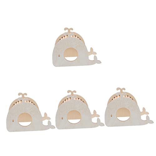 Beavorty 4 Stück Hamsternest Hamsterversteck Nest Hamsterbrücke Spielzeug Spielset aus Holz Hamster Schlafhaus kleines Versteck für Hamster Klettern Meerschweinchen Bogenbrücke von Beavorty