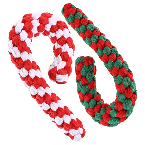 Beavorty 2sets Hund Zahnen Spielzeug Weihnachten Haustier Molaren Spielzeug Baumwolle Seil für Reise Picknick 2 Stücke * 2 von Beavorty