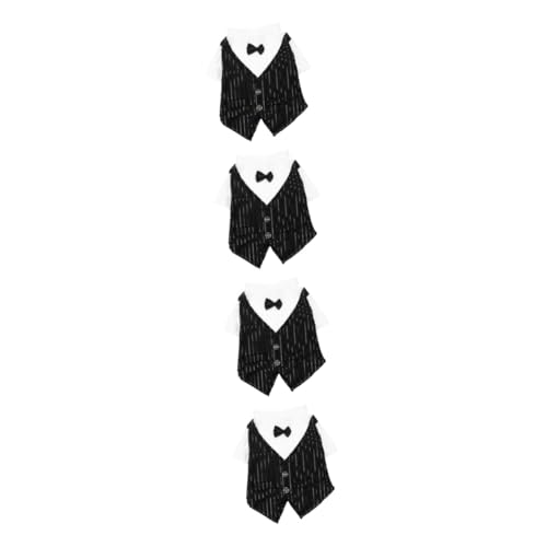 Beavorty 4 Stück Haustieranzug Welpenanzug mit Krawatte Hochzeit Taschentuch Kostüme formelle Kleidung Welpenhalsband Hundeshirt Kätzchen-Kleidung Halloween Smoking der Hund einstellen Baby von Beavorty