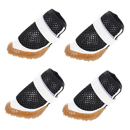 Beavorty 4 Stück Haustierschuhe Katzenschuhe Atmungsaktive Welpenschuhe Sommer-welpenstiefel Laufsocken Für Welpen Chihuahua-Stiefel Atmungsaktive Hundesocken Hundeschuhe PVC Boden von Beavorty