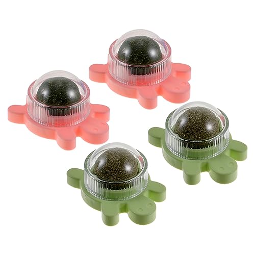 Beavorty Drehbare Bälle Spielzeug-Set 4-teilig Essbare Leckereien für Katzen Indoor-katzenaktivität von Beavorty