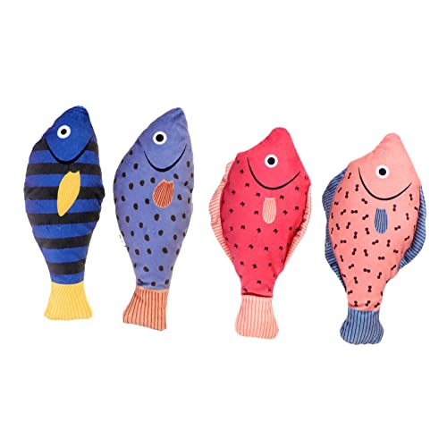 Beavorty Katzenspielzeug-Set 4-teilig Fischform Quietschspielzeug Interaktives Katzenspielzeug-Paket für Die Spielzeit Von Kätzchen Beavorty Katzenspielzeug-Set 4-teilig Fischform Quietschspielzeug Interaktives Katzenspielzeug-Paket für Die Spielzeit Von Kätzchen von Beavorty