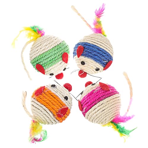 Beavorty 4 Stück Katzenspielzeugball Katzenfederspielzeug Künstliches Katzenspielzeug Kauspielzeug Für Katzen Mausspielzeug Für Katzen Mäuse Katzenspielzeug Katzenzubehör Sisal Kätzchen Beavorty 4 Stück Katzenspielzeugball Katzenfederspielzeug Künstliches Katzenspielzeug Kauspielzeug Für Katzen Mausspielzeug Für Katzen Mäuse Katzenspielzeug Katzenzubehör Sisal Kätzchen von Beavorty