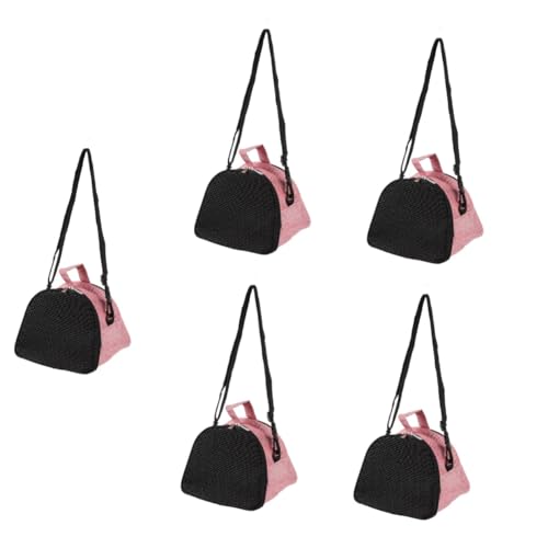 Beavorty 5st Hamster Aus Tasche Vogelreisekäfig Tragetasche Für Ratten Hamster Ausgehende Taschen Tragbarer Rattenträger Tier Abgehend Oxford-Stoff Rosa Hase Reisen Einstellbar von Beavorty