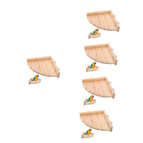 Beavorty 5St Papageienbarsch Holzquartier für Ziervögel Vogelkäfig Spielzeug Spielset aus Holz Holzständer für Vögel Käfig stehender Barsch Klettern Gestreifter Barsch Hängebrücke hölzern von Beavorty