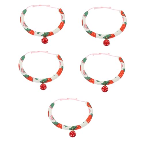 Beavorty 5-teiliges Verschleißfestes Welpenhalsband Tragbares Katzenhalsband Mit Bezauberndem Muster Und Glocke Für Den Alltag von Beavorty