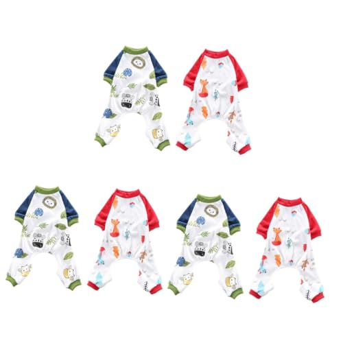 Beavorty 3er-Sets Bezaubernder Hunde-Pyjama Cartoon-Haustier-nachtwäsche Stilvolles Hunde-Outfit Aus Baumwolle Für EIN Bequemes Aussehen 2 Stück X 3 von Beavorty