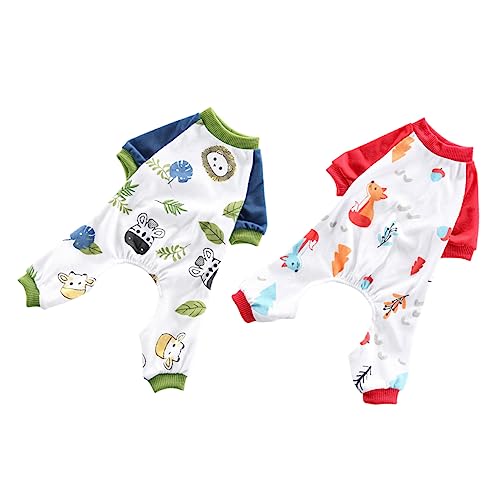 Beavorty 3sets Entzückende Welpen Pyjamas Baumwolle Haustier Nachtwäsche Hund Hause Kleidung Für 2 Stücke * 3 von Beavorty