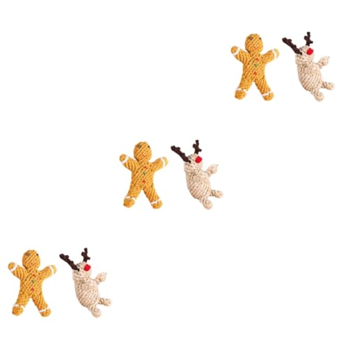 Beavorty 6 STK Kleintierspielzeug Weihnachtsspielzeug Für Hunde Haustier-baumwollseilspielzeug Weihnachtshundegeschenke Weihnachten Hündchenspielzeug Knoten Bissfest von Beavorty