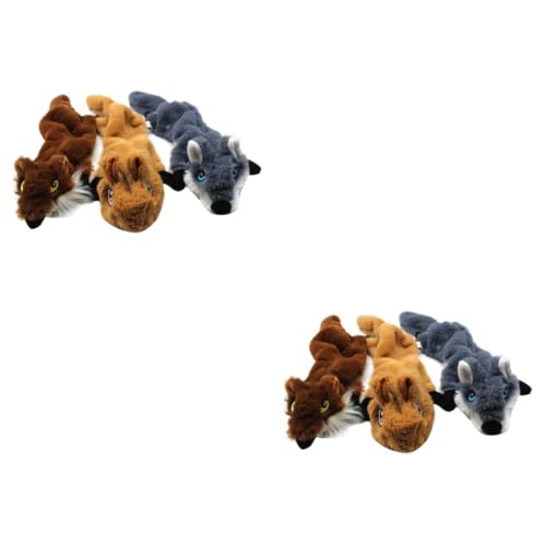 Beavorty 6 STK Klingendes Spielzeug Plüschia Spielzeug Für Haustiere Hundespielzeug Für Große Hunde Hundekauen Kauspielzeug Für Welpen Füllstoff Plüschtier Fuchs Haustierzubehör von Beavorty